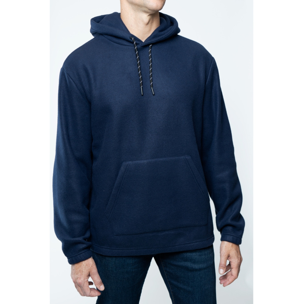 Lazer Mens Polar Fleece Pullover Hoodie Navy Size S